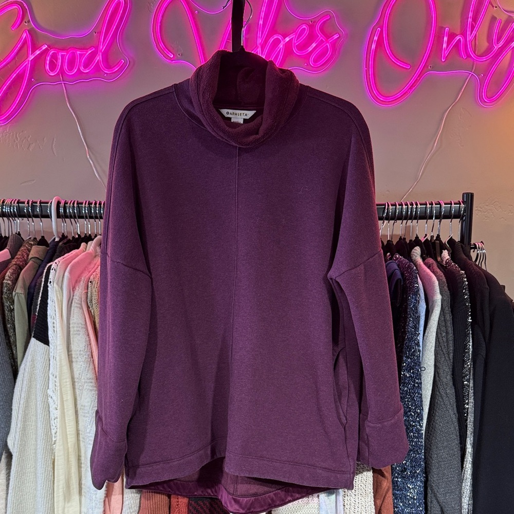 Athleta Rich Purple Women's Cowl Neck Sweater